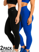 Kit 2 Calças Legging Cintura Alta Blackout