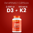 VITAMINA D3 2000UI + K2 MK7 100MCG ÓLEO DE OLIVA 60 CAPS