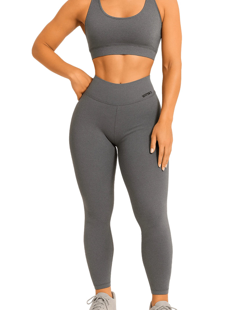 Kit 2 Calças Legging Cintura Alta Blackout