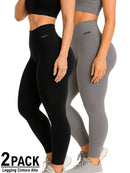 Kit 2 Calças Legging Cintura Alta Blackout