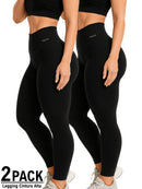 Kit 2 Calças Legging Cintura Alta Blackout