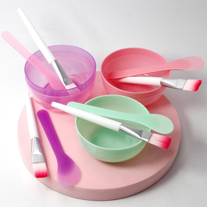 Kit Bowl Tigela De Plástico com Espátula Conjunto De Misturar Aplicar Ferramentas De Maquiagem Cuidados Com O Rosto