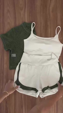 Conjunto fitness short duplo 3 pecas
