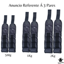 Kit Caneleira de Peso 500g+1Kg+2Kg Preto Tornozeleira Treino Exercício Crossfit Fitness Com 3 Pares