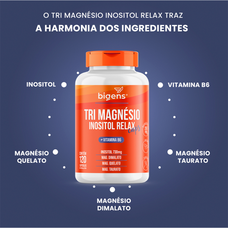 BIGENS TRI MAGNÉSIO INOSITOL 120 CÁPSULAS