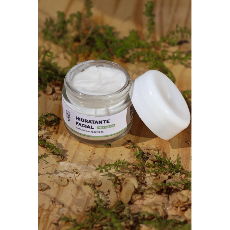 Hidratante Facial c/ Extrato de Camomila e Aloe Vera - Pele Oleosa e Mista | Vegano
