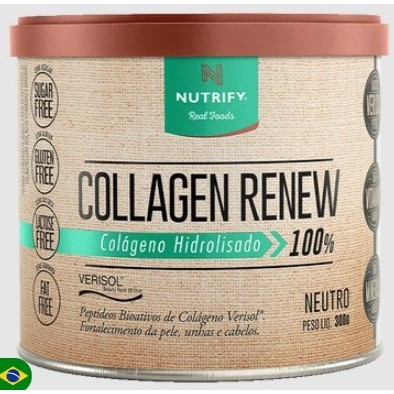 COLLAGEN RENEW - COLÁGENO HIDROLISADO 100% VERISOL 300GR SABORES - NUTRIFY