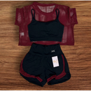 Conjunto fitness short duplo 3 pecas