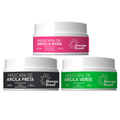Kit Skincare com Argila Preta + Argila Verde + Argila Rosa – Hidratação, Controle de Oleosidade e Revitalização da Pele