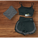 Conjunto Fitness 3 Peças - Top, short duplo e cropped.