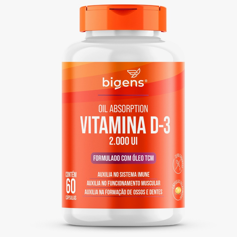 VITAMINA D3 2000 UI COM TCM 400MG/60 CAPS 