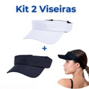 Kit 2 Boné Viseira Proteção UV Esportes Praia Corrida Ajustável