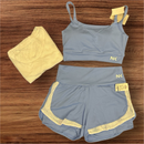 Conjunto Fitness 3 Peças - Top, short duplo e cropped.