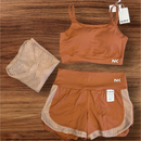 Conjunto Fitness 3 Peças - Top, short duplo e cropped.