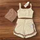 Conjunto Fitness 3 Peças - Top, short duplo e cropped.