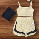 Conjunto Fitness 3 Peças - Top, short duplo e cropped.