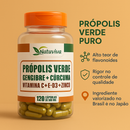 natuviva Própolis Verde + Gengibre + Cúrcuma Vitaminas C D3 Zinco Imunidade/anti viral 120 capsulas