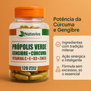 natuviva Própolis Verde + Gengibre + Cúrcuma Vitaminas C D3 Zinco Imunidade/anti viral 120 capsulas