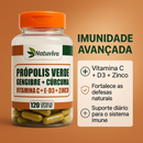natuviva Própolis Verde + Gengibre + Cúrcuma Vitaminas C D3 Zinco Imunidade/anti viral 120 capsulas
