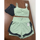 Conjunto Fitness 3 Peças - Top, short duplo e cropped.
