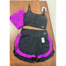 Conjunto Fitness 3 Peças - Top, short duplo e cropped.