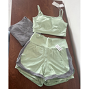 Conjunto Fitness 3 Peças - Top, short duplo e cropped.