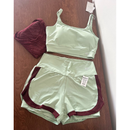 Conjunto Fitness 3 Peças - Top, short duplo e cropped.