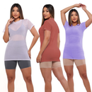 Kit 3 Blusas Tule Transparente Feminina – Manga Longa | Camisetão Fitness