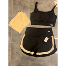 Conjunto Fitness 3 Peças - Top, short duplo e cropped.