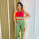 Conjunto Fitness Top Gota + Legging Bicolor