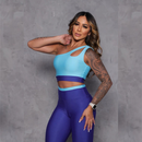 Conjunto Fitness Top Gota + Legging Bicolor