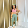 Conjunto Fitness Top Gota + Legging Bicolor