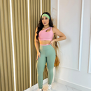 Conjunto Fitness Top Gota + Legging Bicolor