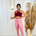 Conjunto Fitness Top Gota + Legging Bicolor