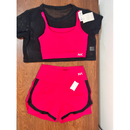 Conjunto Fitness 3 Peças - Top, short duplo e cropped.