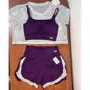 Conjunto Fitness 3 Peças - Top, short duplo e cropped.