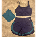 Conjunto Fitness 3 Peças - Top, short duplo e cropped.