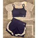 Conjunto Fitness 3 Peças - Top, short duplo e cropped.