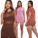 Kit 3 Blusas Tule Transparente Feminina – Manga Longa | Camisetão Fitness