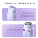 Depilador Eletrico Feminino Recarregável Removedor De Pelos Navalha Dupla