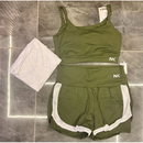 Conjunto Fitness 3 Peças - Top, short duplo e cropped.