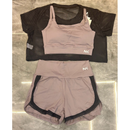 Conjunto Fitness 3 Peças - Top, short duplo e cropped.