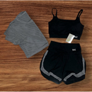 Conjunto Fitness 3 Peças - Top, short duplo e cropped.