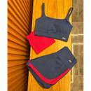 Conjunto Fitness 3 Peças - Top, short duplo e cropped.