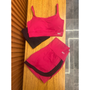 Conjunto Fitness 3 Peças - Top, short duplo e cropped.