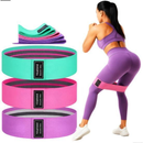 Kit 3 Faixas Elásticas de Tecido | Treino, Yoga, Pilates e Musculação | Resistentes, Confortáveis e Antideslizantes