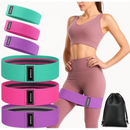 Kit 3 Faixas Elásticas de Tecido | Treino, Yoga, Pilates e Musculação | Resistentes, Confortáveis e Antideslizantes