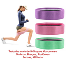 Kit 3 Faixas Elásticas de Tecido | Treino, Yoga, Pilates e Musculação | Resistentes, Confortáveis e Antideslizantes
